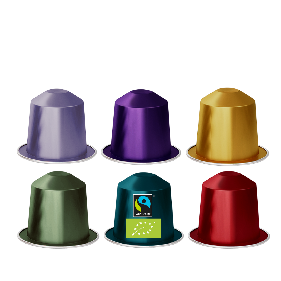 Smakepakken, 10 esker Aluminiumskapsler til Nespresso® Real Coffee