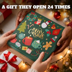 Advent calendar, Green/Multi - 24 pods